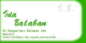 ida balaban business card